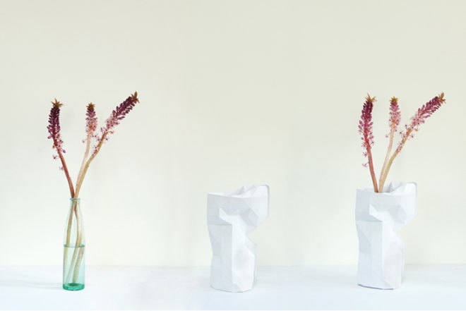 Pepe Heykoop, Paper Vase, Dutch Design Week, India, Tiny Miracles Foundation, folded paper, Green Home decor, humanitarian design, Recycling / Compost,