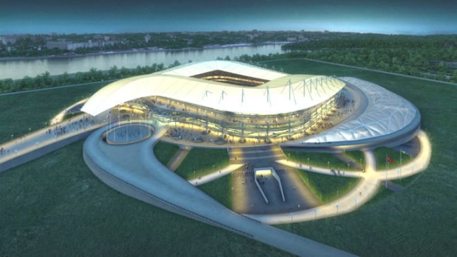 green design, eco design, sustainable design, Populous, Rostov Stadium, FIFA World Cup, 2018 FIFA, sustainable stadium, Kurgan burial mounds