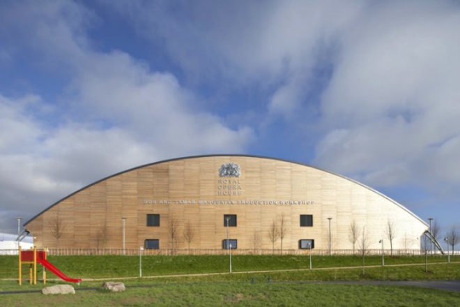 Royal Opera House Workshop, Nicholas Hare Architects, thurrock workshop, royal opera house, green roof, sedum roof, daylighting