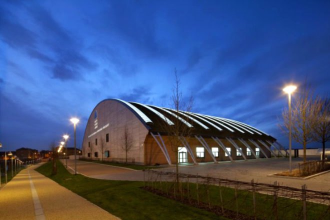 Royal Opera House Workshop, Nicholas Hare Architects, thurrock workshop, royal opera house, green roof, sedum roof, daylighting