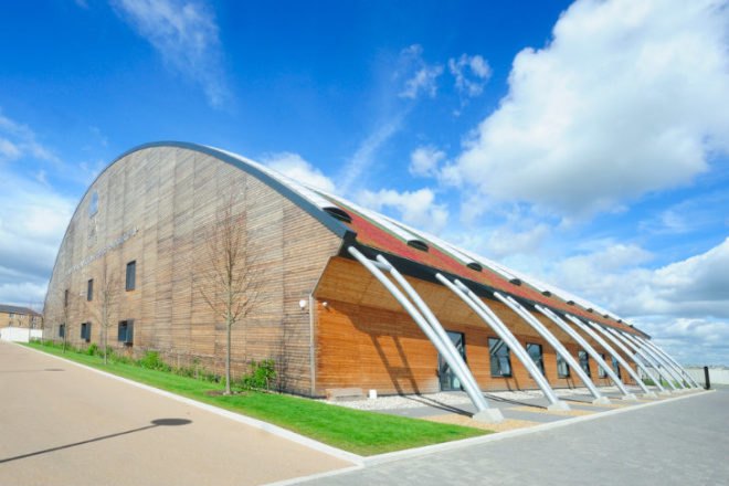 Royal Opera House Workshop, Nicholas Hare Architects, thurrock workshop, royal opera house, green roof, sedum roof, daylighting