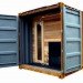 Sauna Box, Castor Design, shipping container sauna, sauna, self-sufficient, solar power, wood-fired sauna
