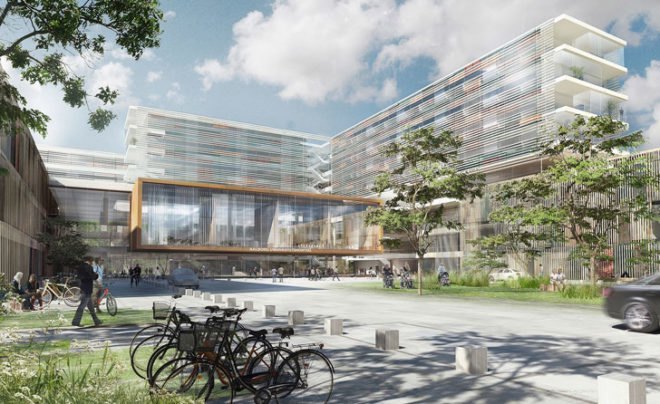 New Aalborg University Hospital, Aalborg, Denmark, Schmidt Hammer Lassen Architects, masterplanning, hospital, landscape, daylighting, Aalborg University, Northern Jutland