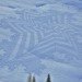 green design, eco design, sustainable design, snow installation, SImon Beck, snow pattern, snow art, snow crop circles, Les Arc Ski lodge