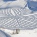 green design, eco design, sustainable design, snow installation, SImon Beck, snow pattern, snow art, snow crop circles, Les Arc Ski lodge