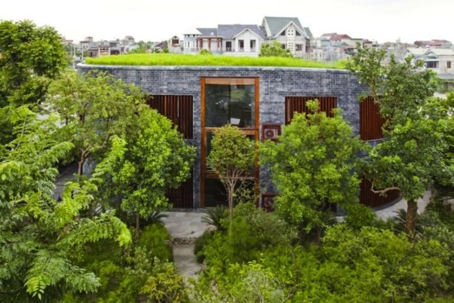 Viet Nam, Vo Trong Nghia, natural materials, bamboo, stone, green roof, natural circulation, daylighting, sustainable materials, thermal massing, Hanoi, Ha Long Bay, Asia, green design, sustainable design, eco design