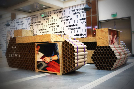 Tube Tank Pop-Up store, Mode:lina Architekci, pop-up stores, cardboard installations, polish design, eco-friendly design, recyclable materials, cardboard design