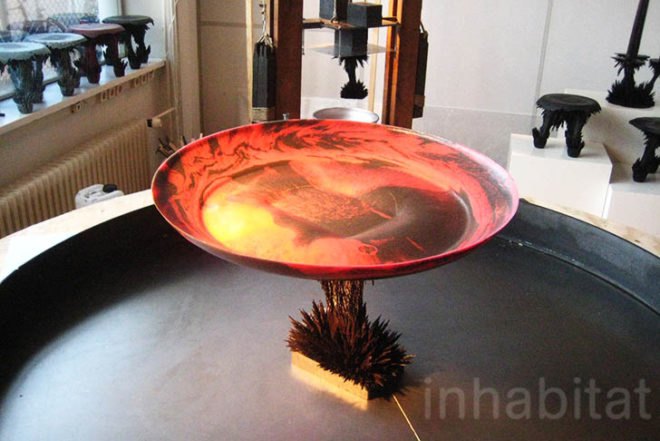 Jolan Van Der Wiel, Dutch Design Week, centrifugal force, gravity, tray, recycled bike, Psychedelic, dutch design, Art, DIY, Green Products, energy efficiency
