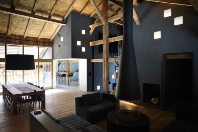 Villa Solaire, JKA, JUGA, alpine, farmhouse, sustainable renovation, vernacular architecture, daylighting, craftsman, recycled materials, sustainable design, eco-design, green design, France