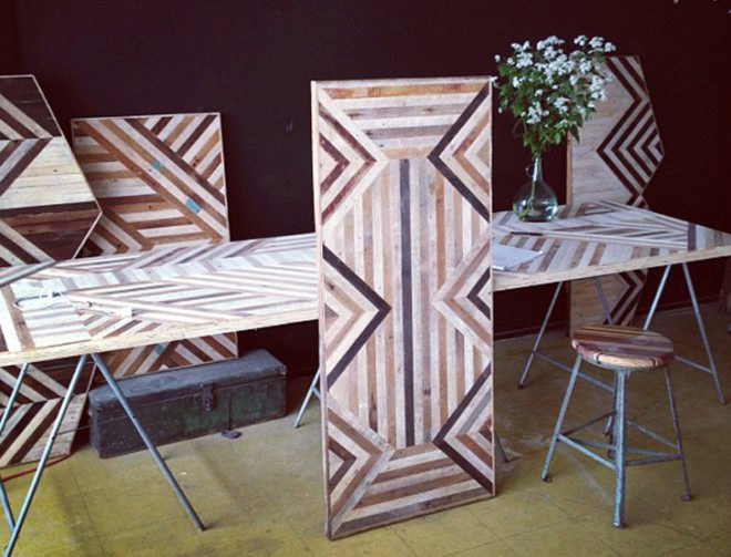 brooklyn to west, ariele alasko, reclaimed wood, salvaged, tables, furniture, geometric