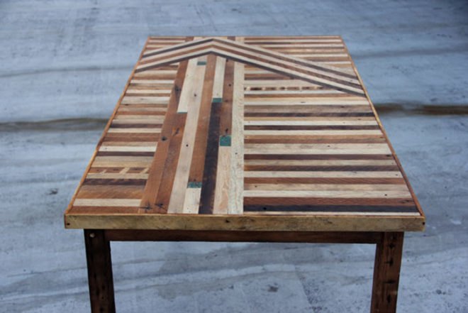 brooklyn to west, ariele alasko, reclaimed wood, salvaged, tables, furniture, geometric