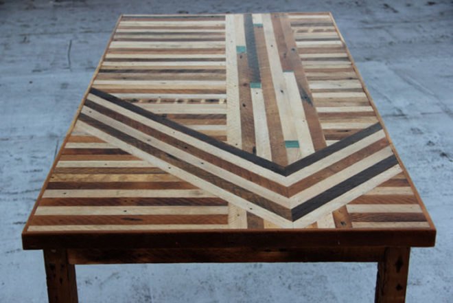 brooklyn to west, ariele alasko, reclaimed wood, salvaged, tables, furniture, geometric