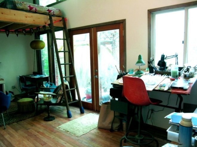 bowerbirds, kickstarter, sustainable design, green architecture, cabin recording studio, reused materials, salvaged materials