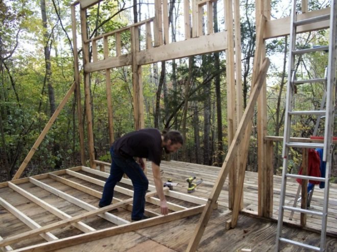 bowerbirds, kickstarter, sustainable design, green architecture, cabin recording studio, reused materials, salvaged materials