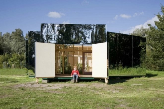 bureau lada, archive, studio space, contemporary artspace, reflective facade, sustainable architecture, green design