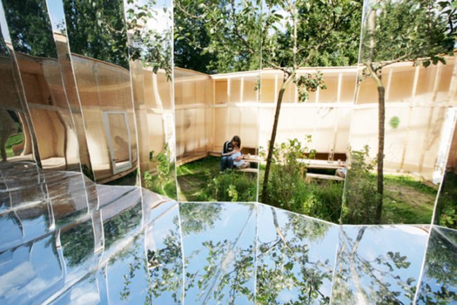 bureau lada, archive, studio space, contemporary artspace, reflective facade, sustainable architecture, green design