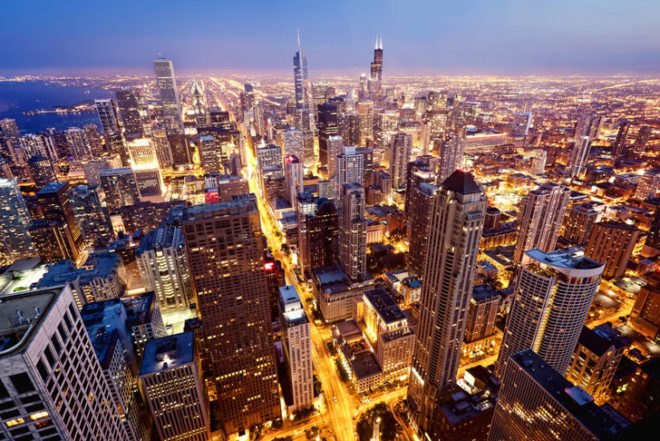 chicago skyline, Chicago, skyscrapers, downtown chicago, high-rises
