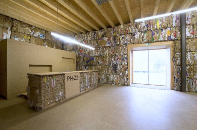 dratz&dratz architekten, ben dratz, daniel dratz, paper house, recycled paper, bales, essen, germany