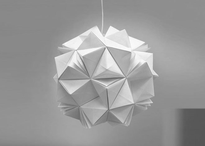 led lamp, paper lamp, led paper lamp, paper lanter, jiangmei wu, tacit design, folded lamps, folded light art, folded light, origami lamp, origami light
