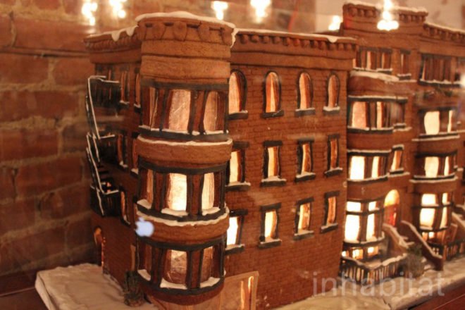 gingerbread brooklyn brownstone, gingerbread brownstone, gingerbread homes, gingerbread house, green design, renee baumann, brooklyn brownstone gingerbread house, brownstone gingerbread house, diy gingerbread brownstone, diy gingerbread houses, gingerbread brooklyn brownstone, gingerbread brownstone