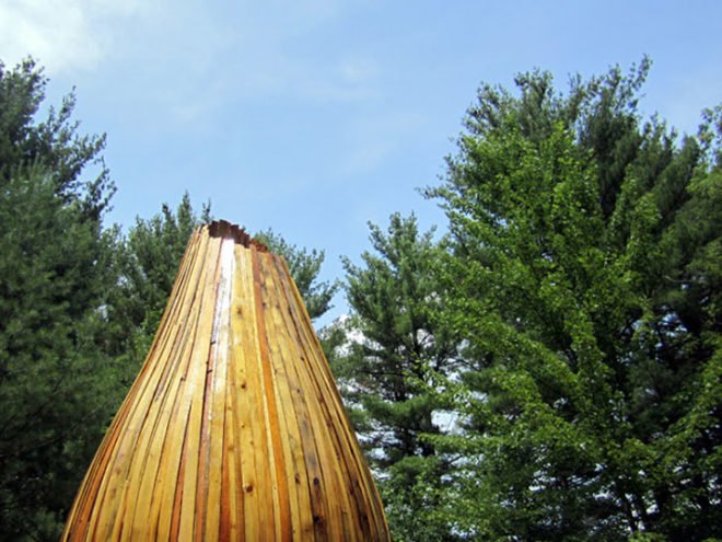 Mike Godell, birdcraft, eco art, sustainable sculpture, green art, Stevens Point Sculpture Park, Aldo Leopold Audubon Society, reclaimed wood, reclaimed lumber, green building, sustainable building, bird house