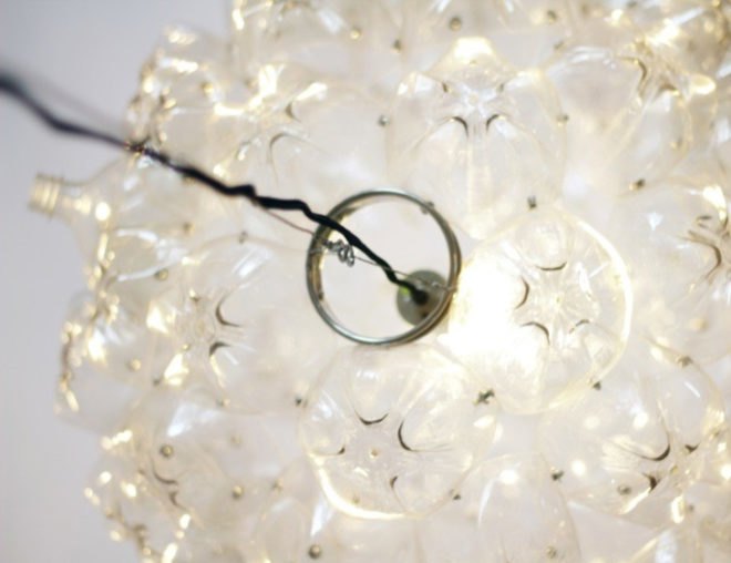 bubble chandelier, souda, recycled lighting, green lighting, eco lighting, green design, sustainable design, product design, sure we can, helping the homeless, nyc design