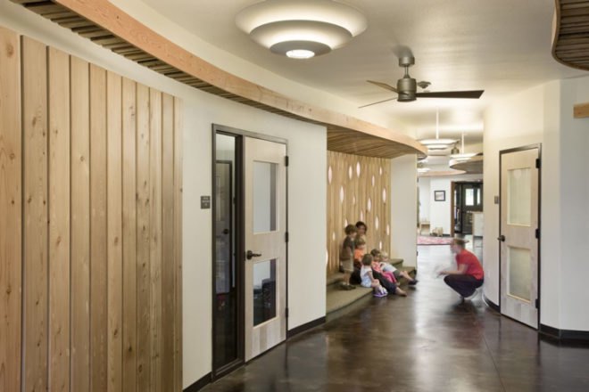Teton County Children’s Learning Center, Ward+ Blake Architects, D.W. Arthur Associates Architecture, Jackson, Wyoming, LEED Gold, green roof, geothermal, daylight,