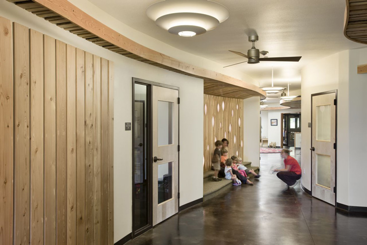 Teton County Children&rsquo;s Learning Center, Ward+ Blake Architects, D.W. Arthur Associates Architecture, Jackson, Wyoming, LEED Gold, green roof, geothermal, daylight,