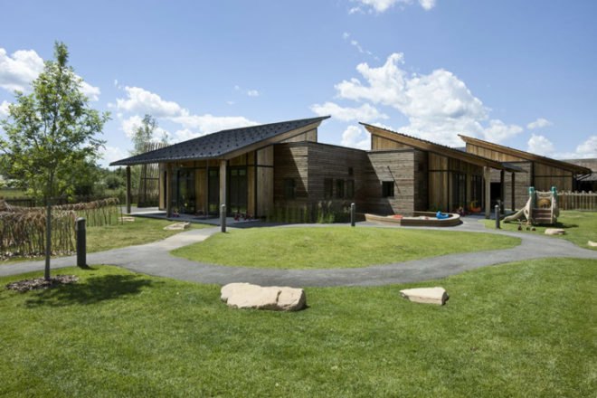 Teton County Children’s Learning Center, Ward+ Blake Architects, D.W. Arthur Associates Architecture, Jackson, Wyoming, LEED Gold, green roof, geothermal, daylight,