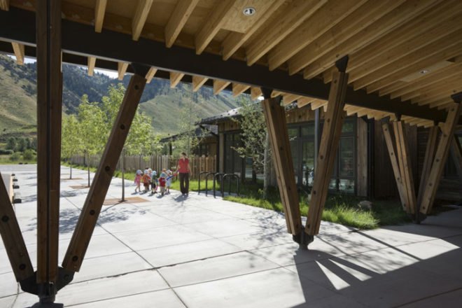 Teton County Children’s Learning Center, Ward+ Blake Architects, D.W. Arthur Associates Architecture, Jackson, Wyoming, LEED Gold, green roof, geothermal, daylight,