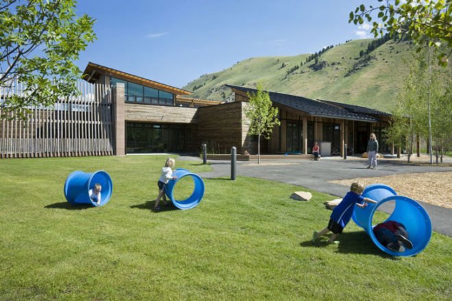 Teton County Children’s Learning Center, Ward+ Blake Architects, D.W. Arthur Associates Architecture, Jackson, Wyoming, LEED Gold, green roof, geothermal, daylight,