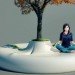 marko vuckovic, tree bench, white corian. sustainable design, green furniture, industrial design, nature products
