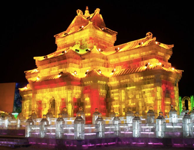 Harbin Ice Festival, china light snow festival, ice festival, sustainable art, ice artwork, green design