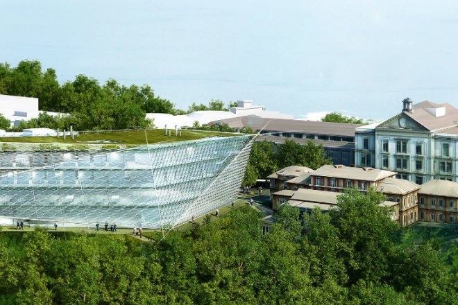 AGORA Cancer Center, Behnisch Architekten, switzerland, green roof, cancer center, lausanne, ISREC