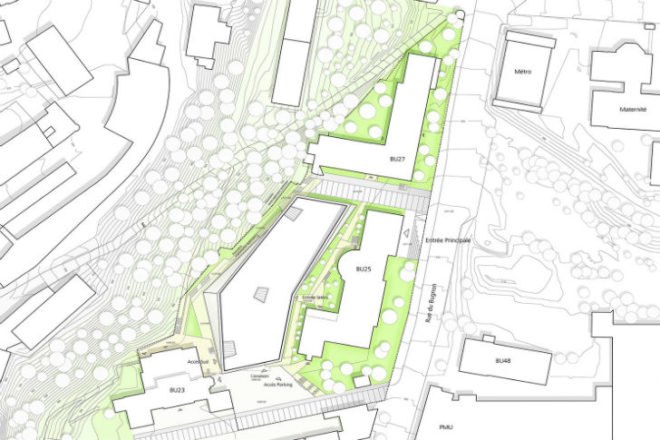 AGORA Cancer Center, Behnisch Architekten, switzerland, green roof, cancer center, lausanne, ISREC