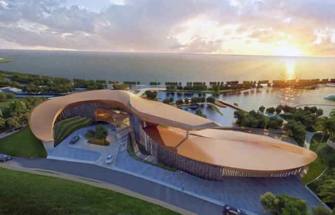 Aedas, Guangdong, Eco-resort, China, Xunliao Seaside Resort District, Huidong Xunliao Resort Community Development, tourism, natural materials, shading, louvers, daylighting, cross ventilation
