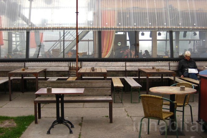 Architecture, Sustainable Food, Recycled Materials, NDSM, amsterdam, Noorderlicht Café, centraal station, restaurant, shelter, Architecture, sustainable Food, Recycled Materials,
