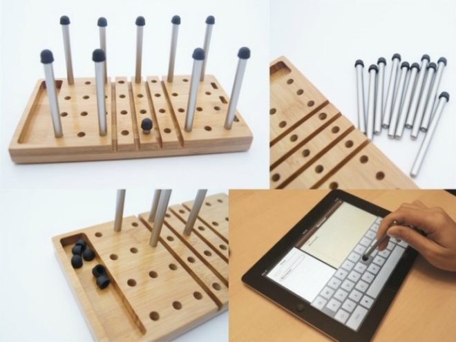 B&A Studio, Modo, modular desktop organizer, Kickstarter, Kickstarter campaign, bamboo stand, desktop organizer, aluminum pegs, electronic device display, electronic device holder, protective capacitive caps, electronic device stylus