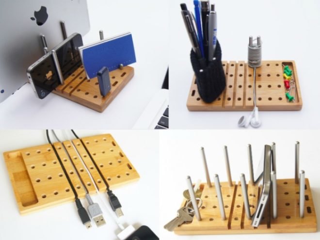 B&A Studio, Modo, modular desktop organizer, Kickstarter, Kickstarter campaign, bamboo stand, desktop organizer, aluminum pegs, electronic device display, electronic device holder, protective capacitive caps, electronic device stylus