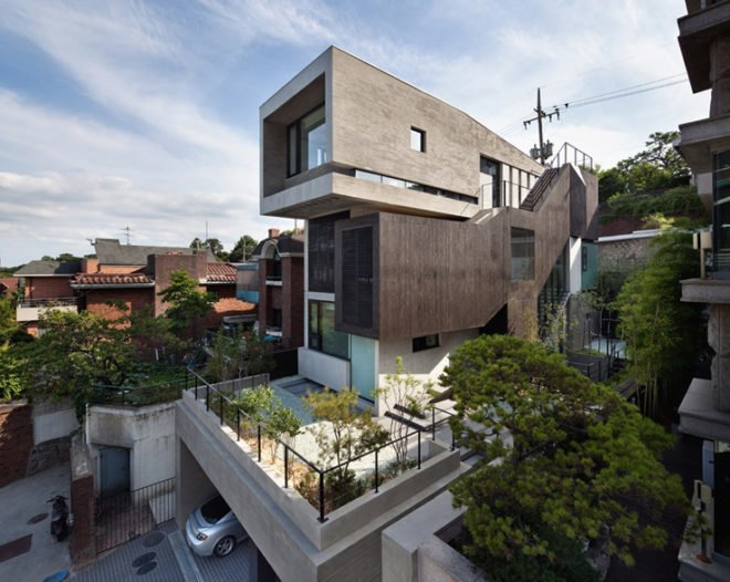 green design, eco design, sustainable design, Bang by Min Design Group, Seoul, H-House, Sae Min Oh, Seongbuk-dong, multi-level home, three generation home