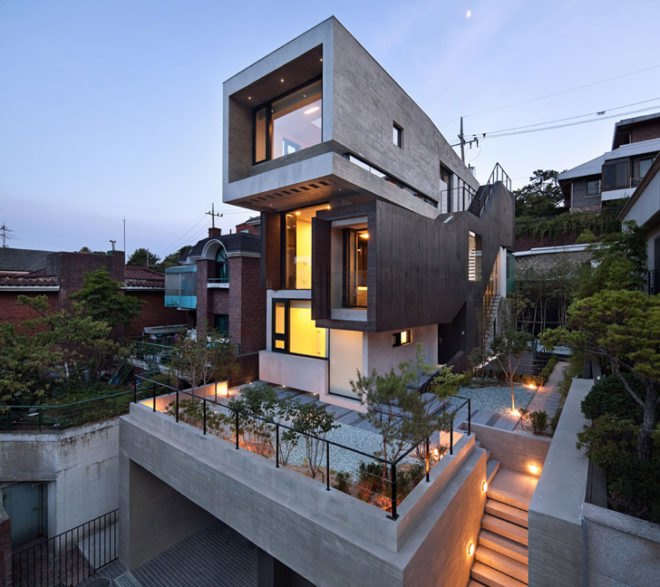 green design, eco design, sustainable design, Bang by Min Design Group, Seoul, H-House, Sae Min Oh, Seongbuk-dong, multi-level home, three generation home