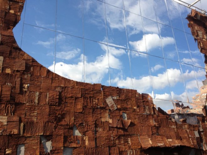 Broken Bridge II, El Anatsui, recycled materials, high line, high line art, public art, art nyc