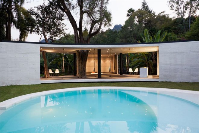 Cadaval & Solá-Morales, Tepoztlan Lounge, pierced by trees, mexico, concrete, summer house, Architecture, Botanical