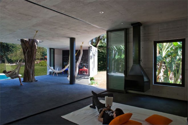 Cadaval & Solá-Morales, Tepoztlan Lounge, pierced by trees, mexico, concrete, summer house, Architecture, Botanical