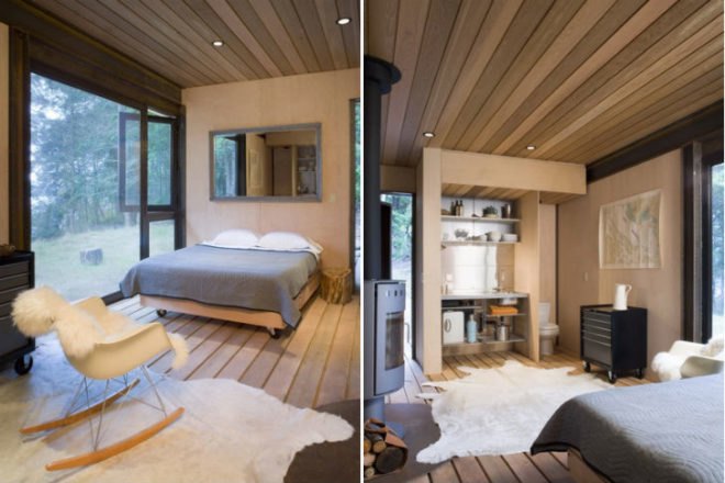 Gulf Islands Cabin, Olson Kundig Architects, british columbia, fire proof cabin, small space living, eco cabin, green cabin