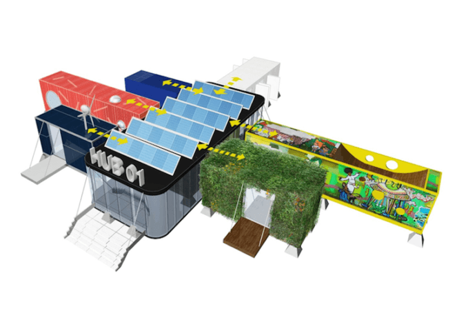 Belgium, HUB01, vertical garden, solar cladding, solar energy, solar panels, wind turbine, green design, modular student housing, Katho Catholic Academy, A3 Architects, dmvA Architecten, student housing covered in plants