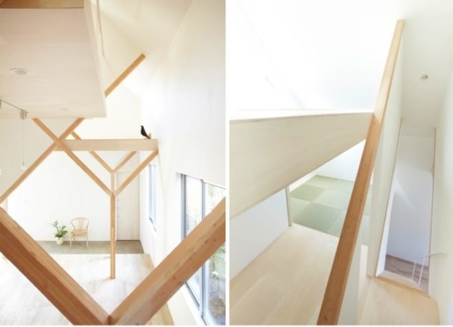 Y beams, hanging floors, House H, Hiroyuki Shinozaki Architects, tokyo, Matsudo City, Chiba Prefecture, Japan, green design, sustainable design, eco-design, daylighting, minimalism, Japanese minimalism, urban design, sustainable renovation, green renovation