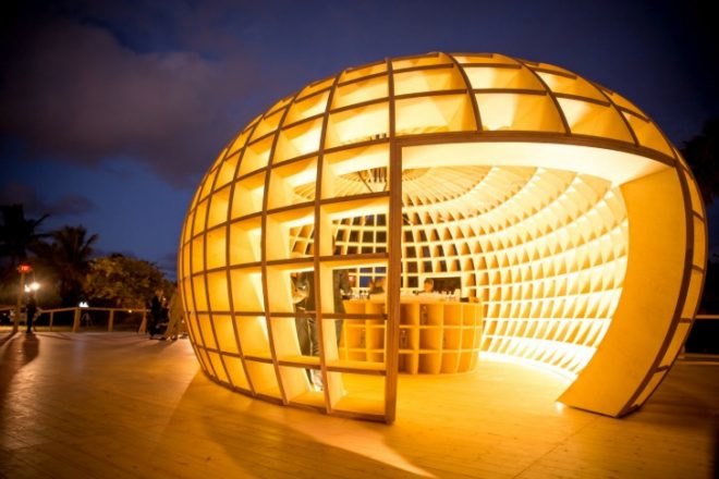 los carpinteros, guiro bar, absolut art festival, installation architecture, temporary architecture, wooden design, sustainable design