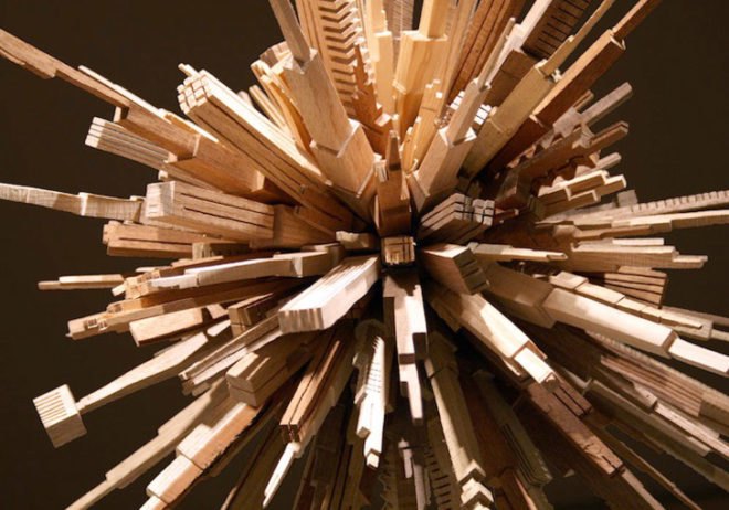 James McNabb, City Series, scrap wood, reclaimed wood, art exhibit, cityscapes, woodworking, carpentry, craftsman
