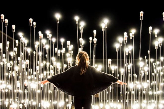 LEDscape, Like Architects, green lighting, light installation, lisbon, ikea, led bulbs, led lights